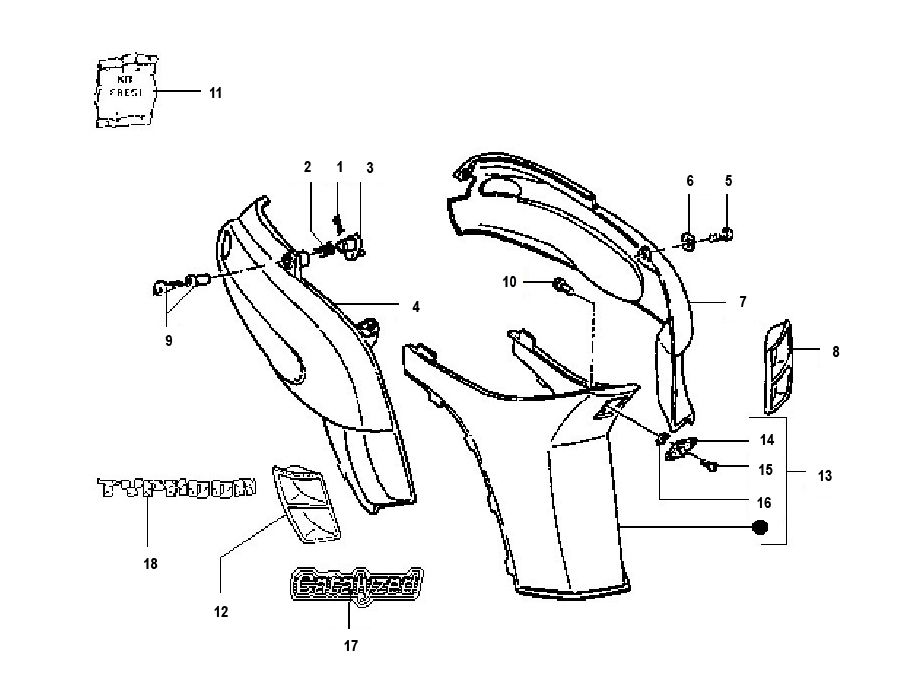 Side cover Piaggio Typhoon 98-2005 2-stroke