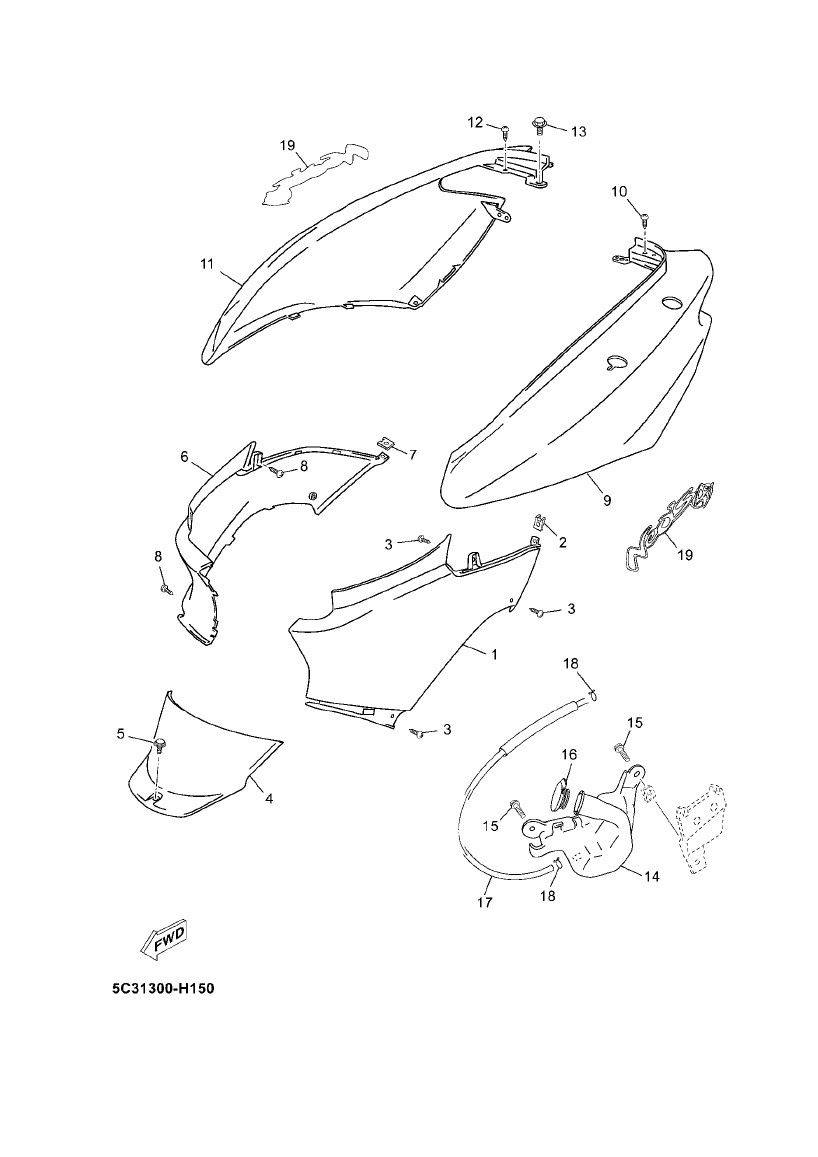 Side cover Yamaha Neo's 4-stroke (after 2008)