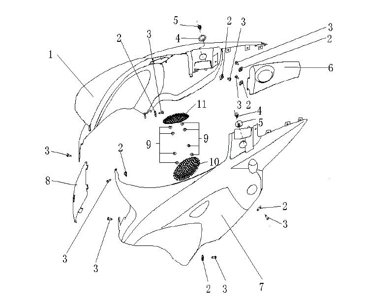 Side Shield Generic Cracker red 2009 2-stroke