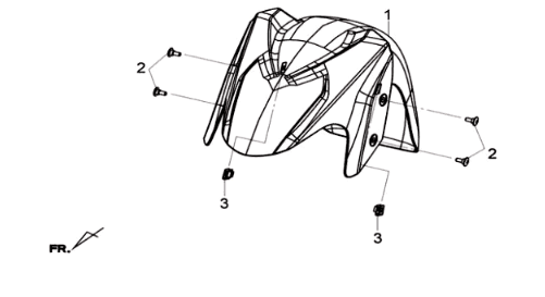 Front fender Sym Joymax 125I ABS Silver (S-7S)