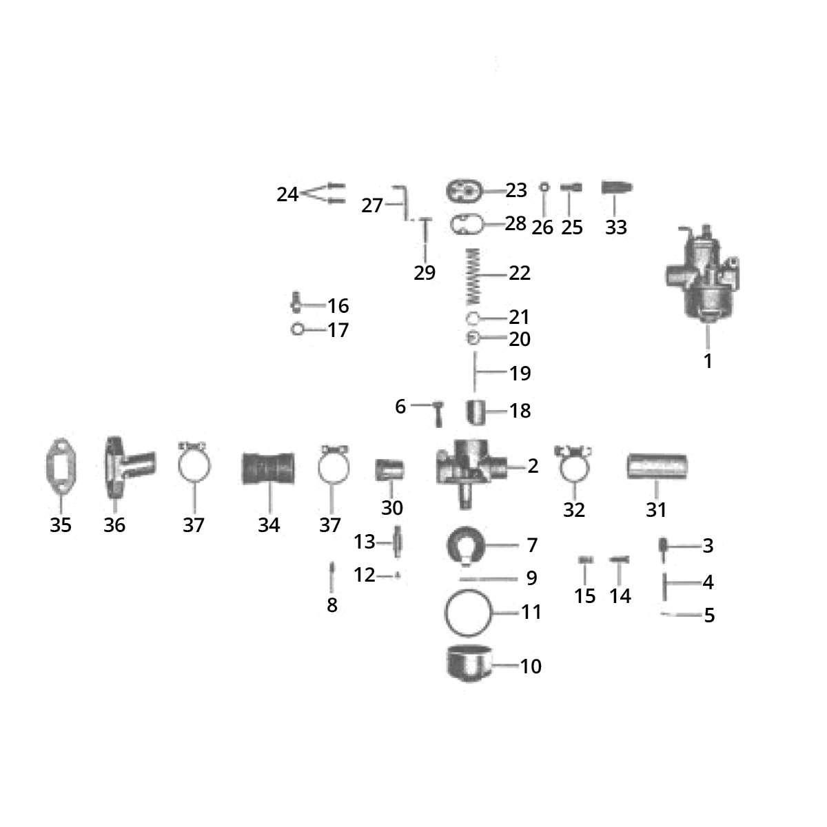 Carburetor bing Zundapp C50 Sport 517-21L0