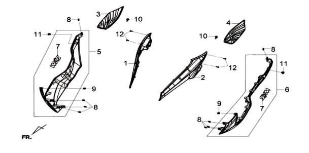 Plating 2 Sym Joymax 125I ABS Black (BK-213S)