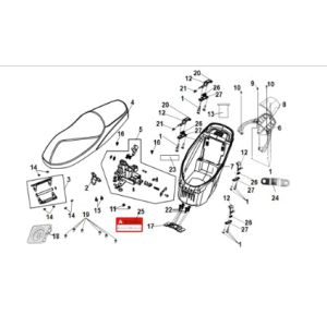 Seat - RR carrier Sym E-Fiddle