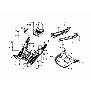 Sym Fiddle III footplate frame cover matt black (BK-007U/BK-5560S)