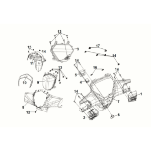 Handle cover head light Sym Symphony ST E5 Black (BK-7C)