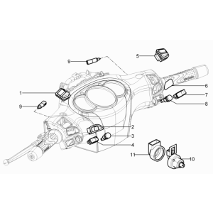 Diverters - Selector switches - Push buttons - Switches Piaggio Beverly 125 RST 4T 4V IE E3 2010-2015 (EMEA)
