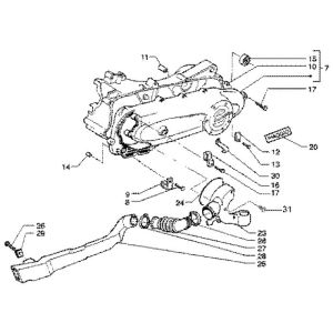 Crankcase cover Piaggio Liberty 4-stroke up to 2005