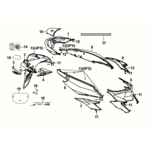 Body cover Sym Jet 14 50I E5 Matt Black (BR-497U)