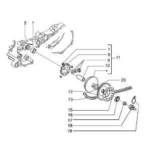 Variator- V-belt Piaggio Typhoon 98-2005 2-stroke