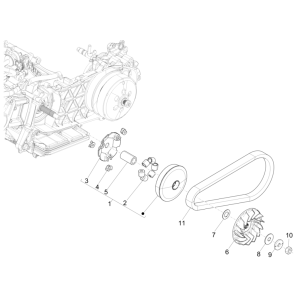 Vespa GTS 125 4T E5 ABS 2021 drive pulley (EMEA)