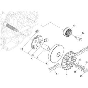 Drive pulley Vespa GTS 250 ie 2005-2016 (without ABS)