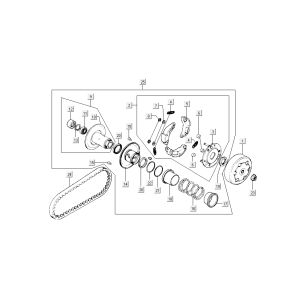 Rear coupling - V string Kymco B&W LC 2-stroke silver