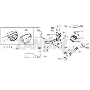 Taillight-Cap Eagle-Wing Napoli matt dark blue