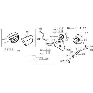 Tail lightCap AGM VX50s dark blue