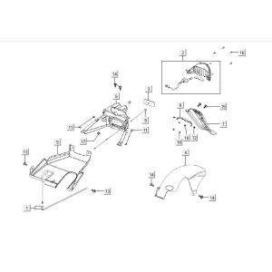 Tail lightMudguard Kymco Agility Fat 12' 4-stroke blue