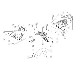 rear light mudguard Kymco Agility RS 4-stroke black 11