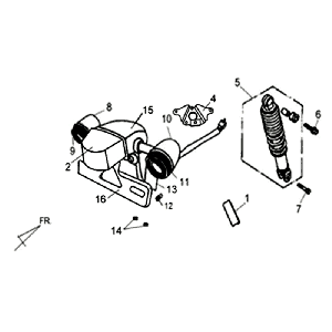 Tail light- Rear telescope Sym Allo (WH871) champagne