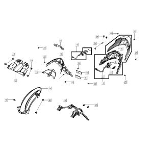 taillight AGILITY 16+ 4T 200i Matt Metallic Silver