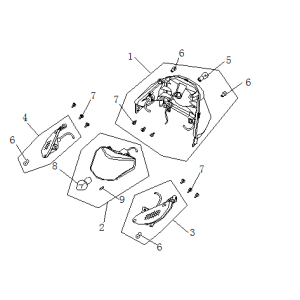 Rear light AGM Ape50 white