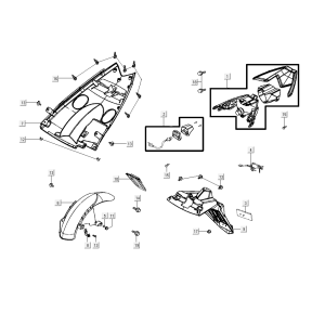 Taillight+hood Kymco Super8 Street 50i E4 Matt Black