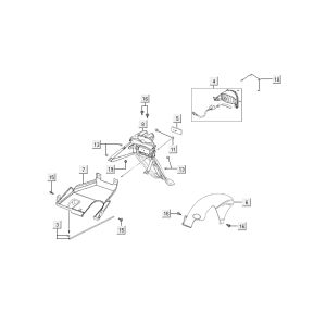 Rear light Kymco Agility 10' 4-stroke white silver