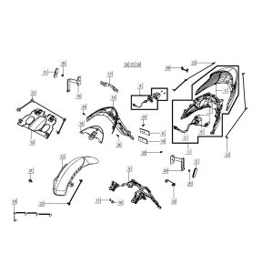 Rear light Kymco Agility 16'+ 4-stroke injection euro4 matt grey