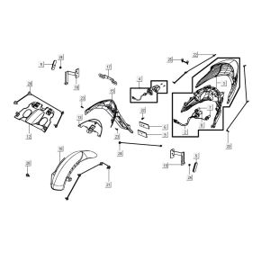 Rear light Kymco Agility 16'+ 4t matt metalic blue