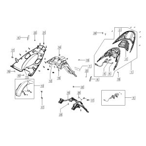 Rear light Kymco City 16' 4-stroke white