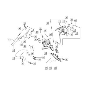 Rear light Kymco Super9 2t lc om matt black-silver