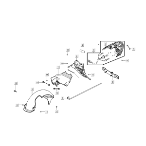 Rear light Kymco VP50i injection euro 4 renault brown