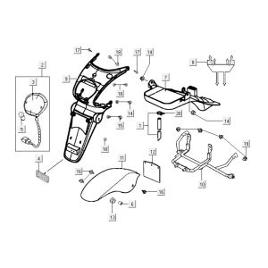 Rear light Kymco Yup 2t ac classic green