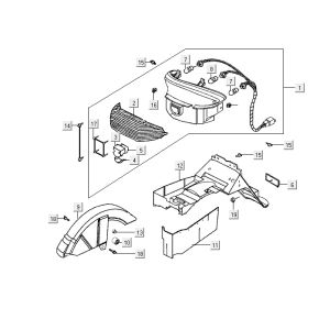 Rear light Kymco ZX 2t ac blue-silver