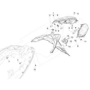 Rear light Piaggio Medley 125 4T IE ABS E4 2016-2019 (EMEA)