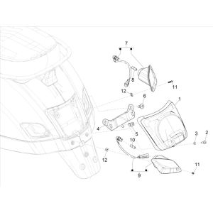 Rear light - flashlight Vespa GTS 300 HPE 4T 4V IE ABS E4 2019 (EMEA)