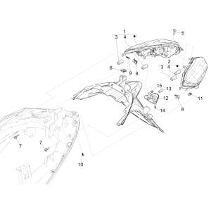 Piaggio Medley 125 ABS E5 2021-2022 rear lights (EMEA)