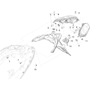 Rear lights - Piaggio Medley 150 4T IE ABS E4 2016-2020 (EMEA) turn signals