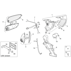 Taillights Aprilia SR 50 H2O ie+carb 2004-2009