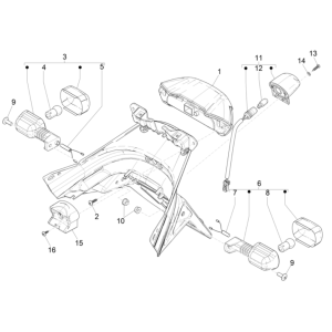Rear light - Rear indicators Piaggio NRG Power 50 2-stroke LC Euro 4
