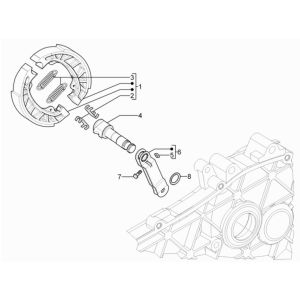 Rear brake - Piaggio Typhoon 50 2-stroke Euro 3 2011 brake shoes