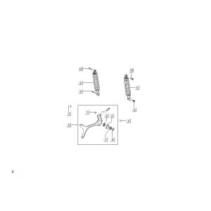 rear shock absorbers Kymco Super8 4-stroke from 2009 Matte black