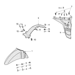 Rear Fender - Front Fender Peugeot Tweet 4-stroke