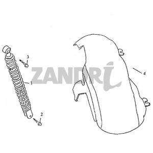 Rear Fender Shock BTC Grande Retro GT1 blue cream metallic