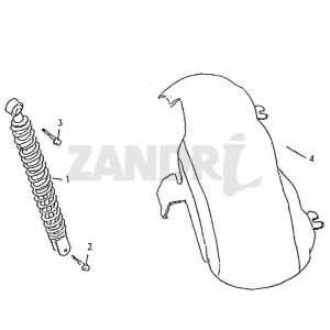 Rear Fender Shock Absorber BTC Grande Retro GT1 coffee cream