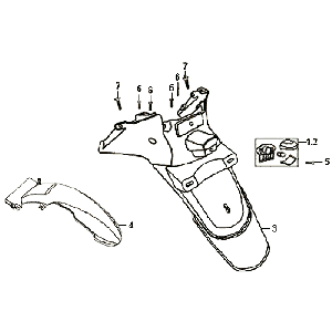 Rear fender - Mudflap Sym Symphony (BK5560) black