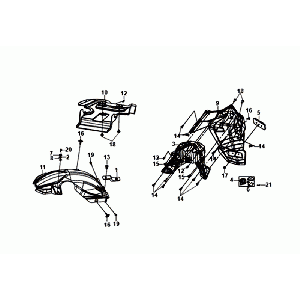 REAR FENDER - MUDFLAP Sym Orbit III Black