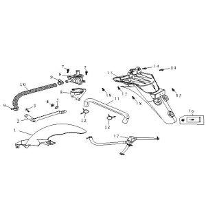Rear fender AGM Fashion smokey