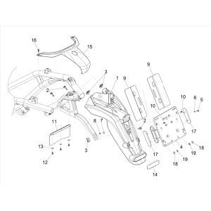 Piaggio Beverly 300 IE ABS E4 2016 - 2020 rear fender (EMEA)