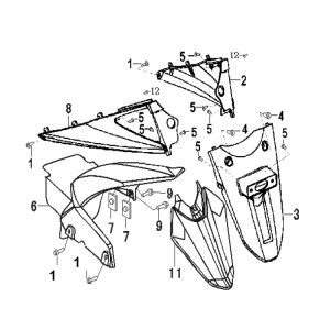 Rear fender Generic Xor competition 2009 2-stroke
