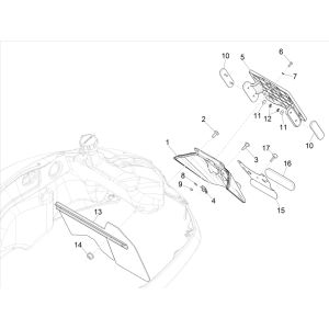 Rear fender Vespa GTS 300 HPE 4T 4V IE ABS E4 2019 (EMEA)