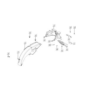 Rear fender Kymco Activ 4-stroke red-black